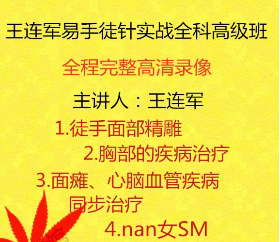 图片[1]-王连军易手徒针徒手整型美容驻颜塑体4天实操高清视频教程15小时【百度网盘下载】