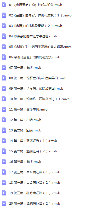 图片[2]-黑龙江中医药大学王雪华金匮要略视频课程80集【百度网盘下载】