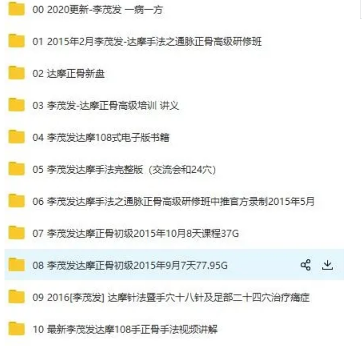 图片[2]-李茂发达摩治病一病一方达摩通脉正骨108手全集中医正骨视频教程【百度网盘下载】