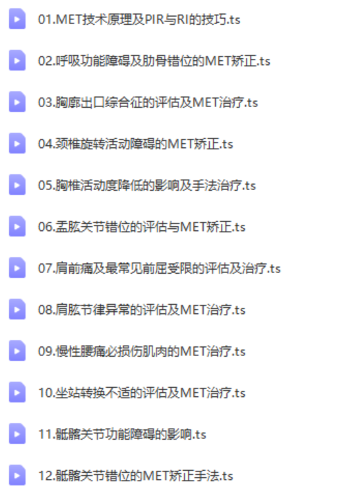图片[2]-【MET肌肉能量技术视频教程】精准手法治疼痛完结版16讲高清视频【百度网盘下载】