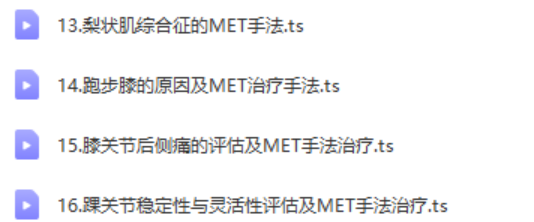 图片[3]-【MET肌肉能量技术视频教程】精准手法治疼痛完结版16讲高清视频【百度网盘下载】