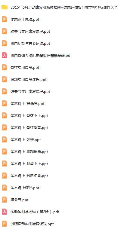 图片[2]-罗华运动康复肌筋膜松解视频教程体态评估培训视频及课件【百度网盘下载】