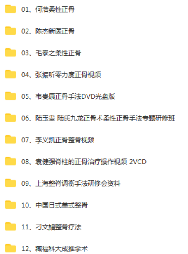 图片[2]-中医柔性正骨整脊颈肩腰腿痛手法视频教程大汇总【百度网盘下载】