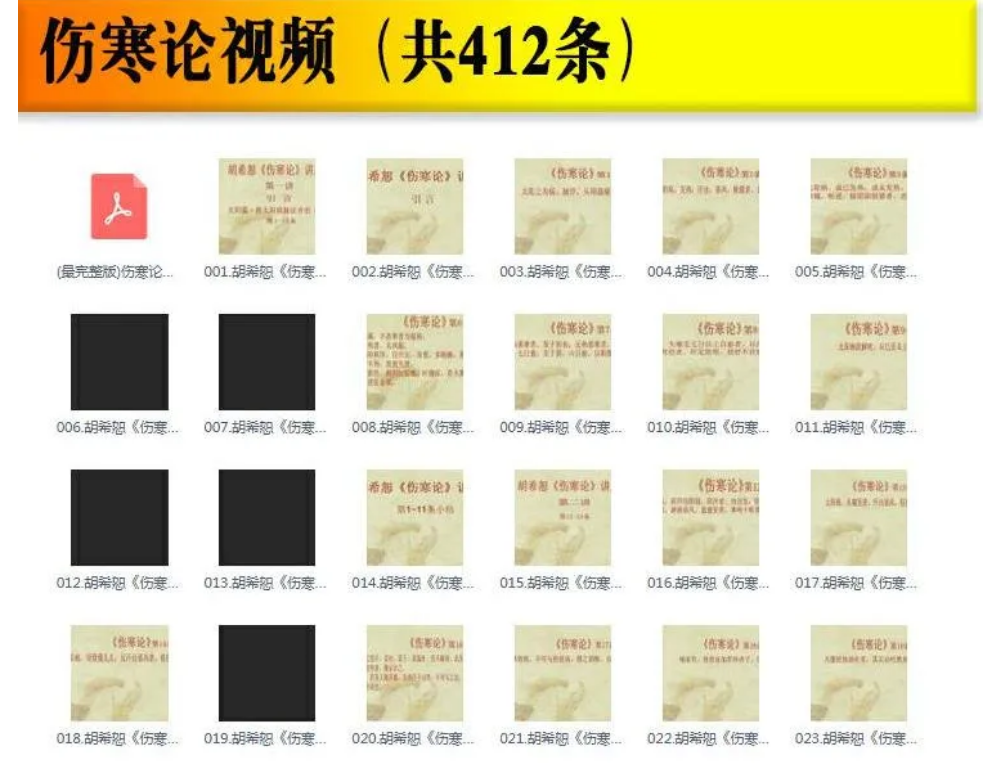 图片[3]-【胡希恕讲座全集】伤寒论金匮要略视频音频中医入门经典视频教程-百度网盘下载