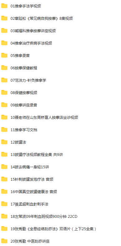 图片[2]-【中医自学视频教程大全】拔罐刮痧推拿按摩针灸学习中医基础教学课程-百度网盘下载