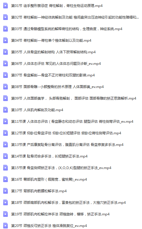 图片[2]-牛婷宫廷柔式整骨术徒手体态矫形徒手面雕高清视频教程27节-百度网盘下载