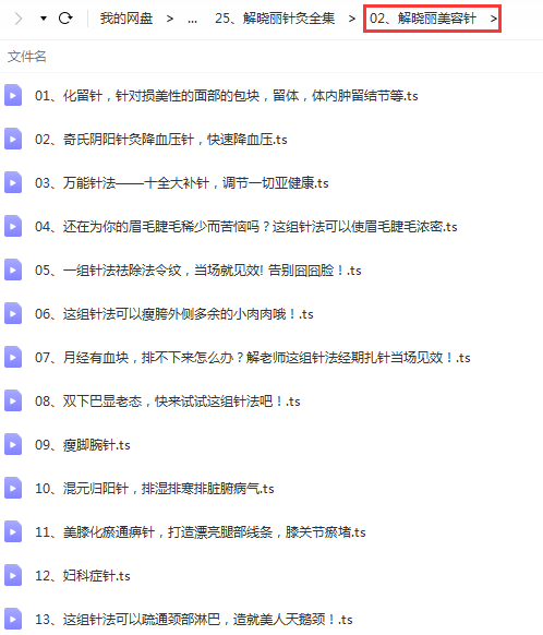 图片[5]-中医针灸解晓丽美容减肥高清视频教程针灸自学入门课-百度网盘下载