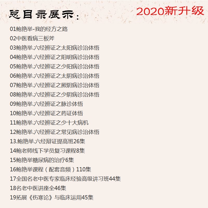 图片[2]-鲍艳举经方视频教程六经辨证大全中医临床入门全集教程百度网盘下载