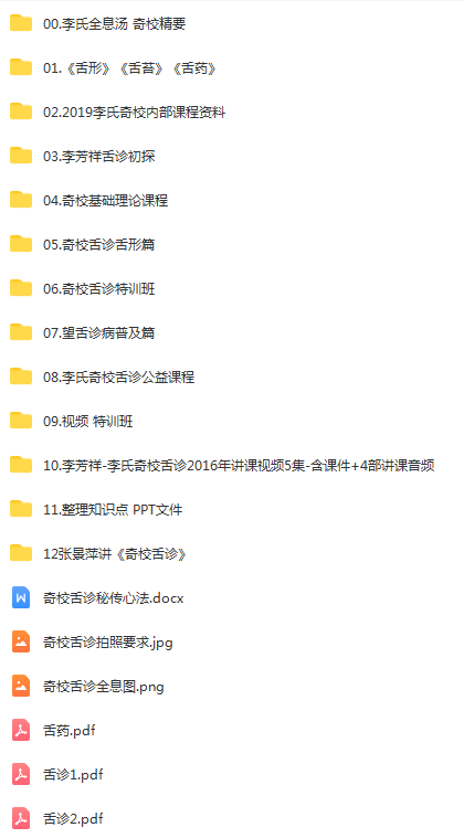 图片[2]-李芳祥李氏舌诊学习课程《舌形、舌苔、舌药、奇校精要》百度网盘下载