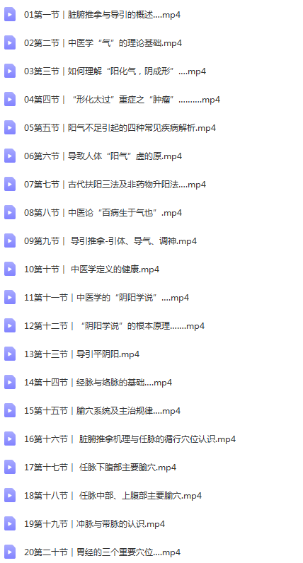 图片[2]-2020年脏腑点穴推拿培训视频教程45集高清基础理论和手法实操演示-百度网盘下载