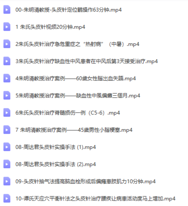 图片[2]-中医针灸头针疗法朱明清朱氏头皮针定位及实操视频教程-百度网盘下载