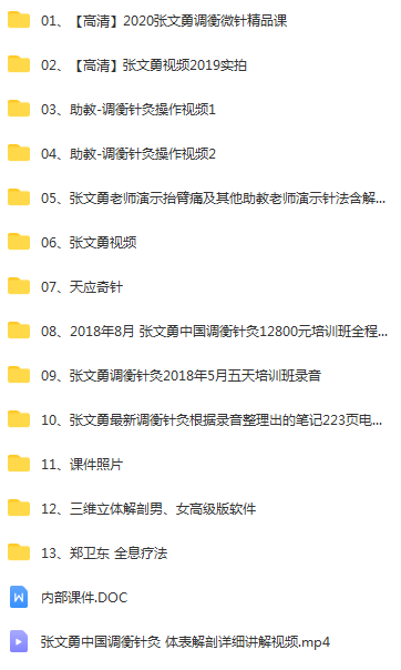 图片[2]-【高清】张文勇针灸视频教学课程全套中国调衡微针教程-百度网盘下载