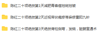图片[2]-2021年陈红易针疗法微针正脊二十项绝技中医视频教程合集-百度网盘下载