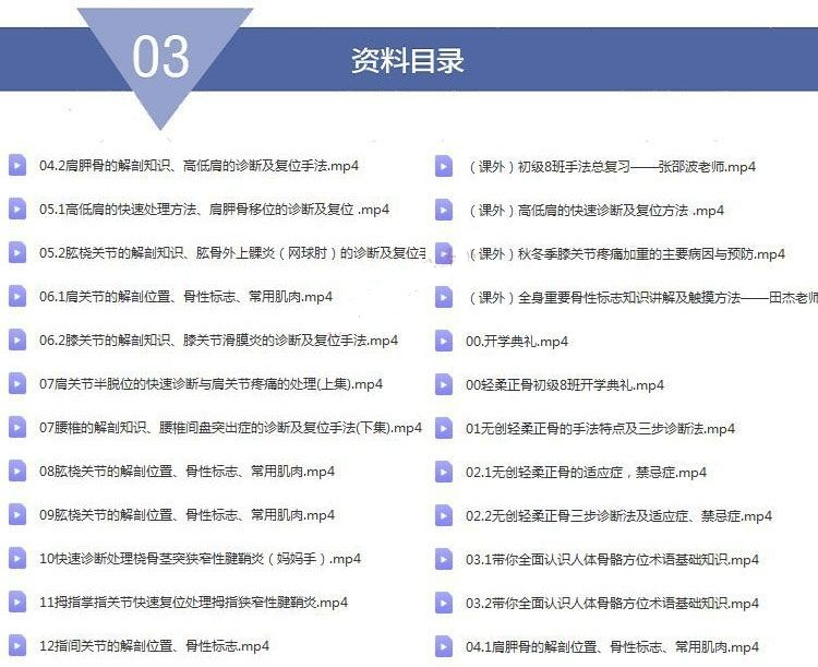 图片[4]-【中医正骨全套视频教程】骨盆产后修复颈椎胸椎腰椎矫正手法教程-百度网盘下载