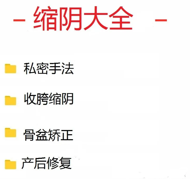产后骨盆修复矫正收胯缩阴手法视频教程大全【百度网盘下载】