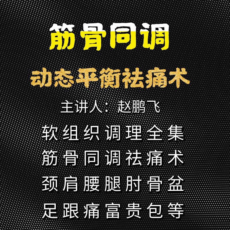 赵鹏飞筋骨同调动态平衡祛痛术视频教程【百度网盘下载】