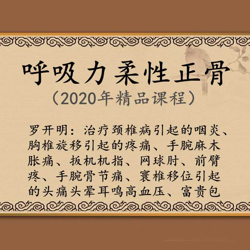 2020年罗开民呼吸力柔性正骨颈胸腰椎骶髂关节中医正骨高清视频教程【百度网盘下载】