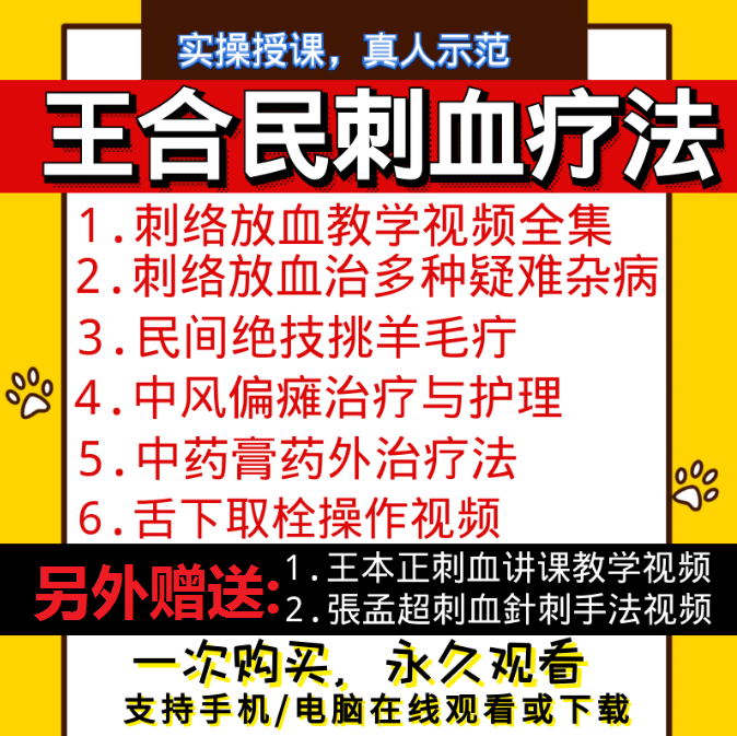 王合民刺络放血挑羊毛疔中风偏瘫膏药中医视频教程合集【百度网盘下载】