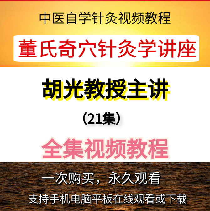 《董氏奇穴针灸学讲座》胡光教授主讲21讲全集视频教程【百度网盘下载】