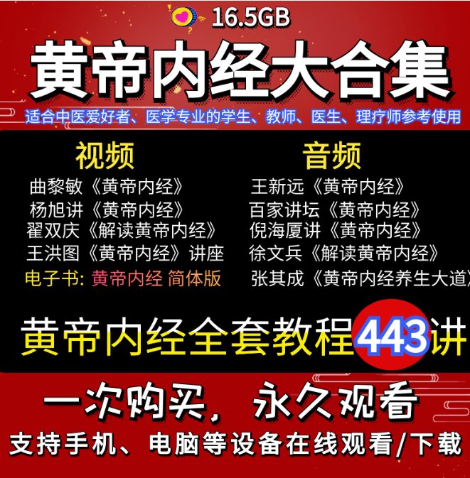 黄帝内经素问灵枢443讲中医视频教程全套【百度网盘下载】