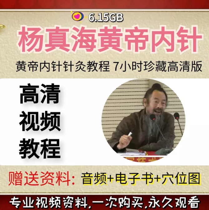 杨真海黄帝内针视频教程7小时珍藏高清版送音频和电子书【百度网盘下载】