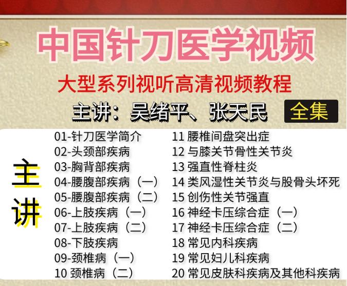 小针刀视频张天民吴绪平中国针刀医学大型系列视频教程全集63集【百度网盘下载】