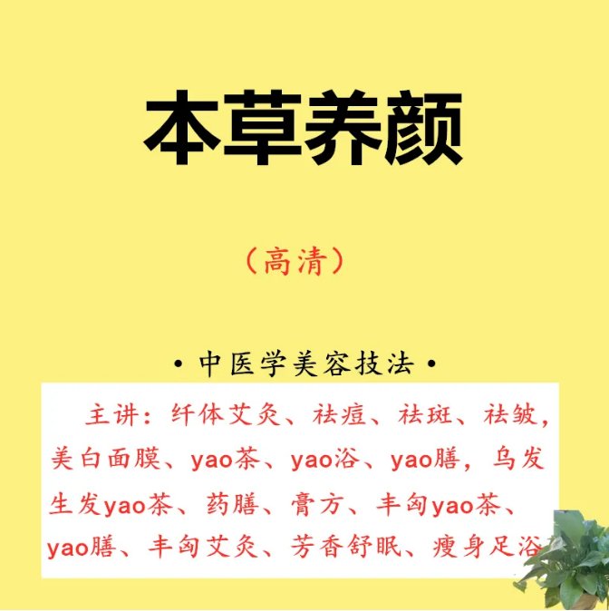 2021艾灸美容本草养颜乌发中医调理按摩中医药美容技法高清视频教程【百度网盘下载】