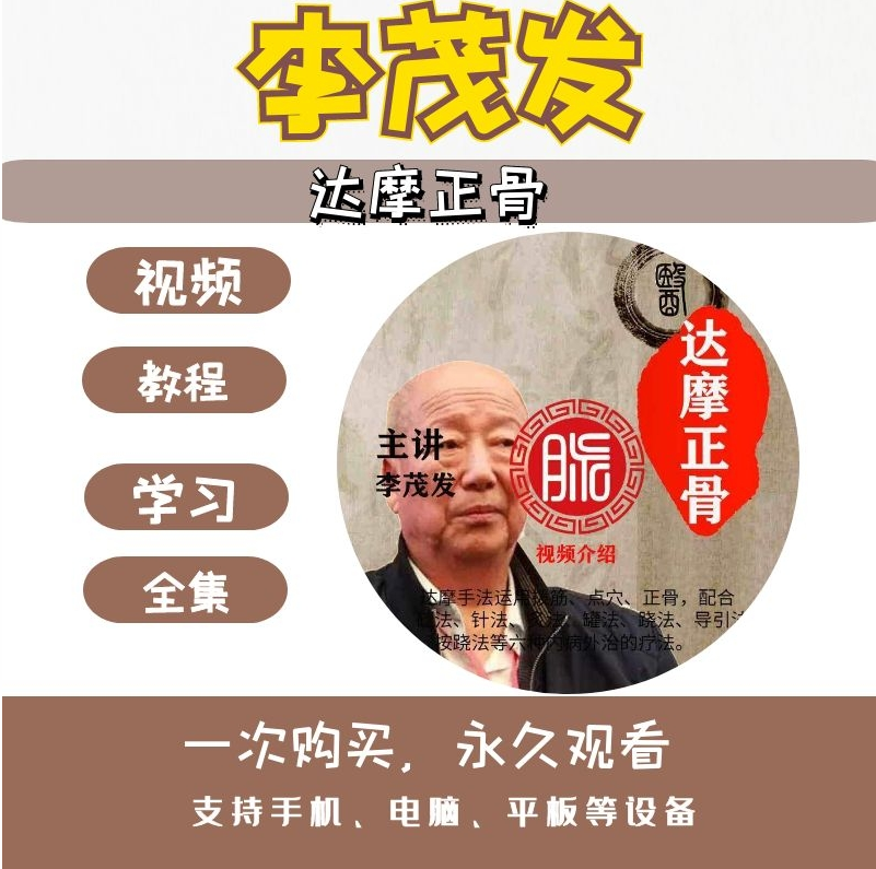 李茂发达摩正骨108手正骨整脊达摩针法视频教程【百度网盘下载】