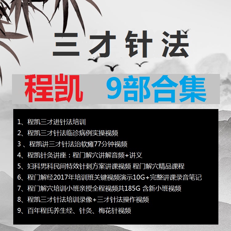 程凯9部合集程门解经程凯三才针法程门解穴培训视频教程-百度网盘下载