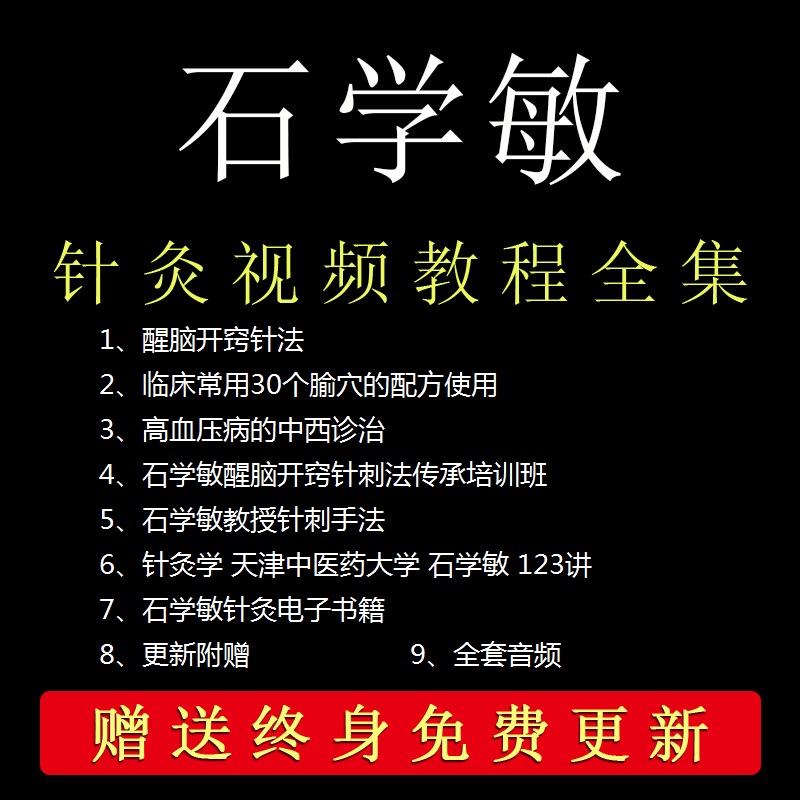 石学敏针灸针刺手法视频教程全集针灸学123讲醒脑开窍针法-百度网盘下载