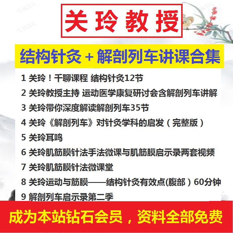 关玲教授结构针灸视频及解剖列车讲课视频教程合集-百度网盘下载