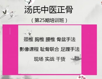汤氏中医正骨培训班视频教程第25期共12天颈椎胸椎腰椎骨盆手法影像读片-百度网盘下载-正骨教程博客