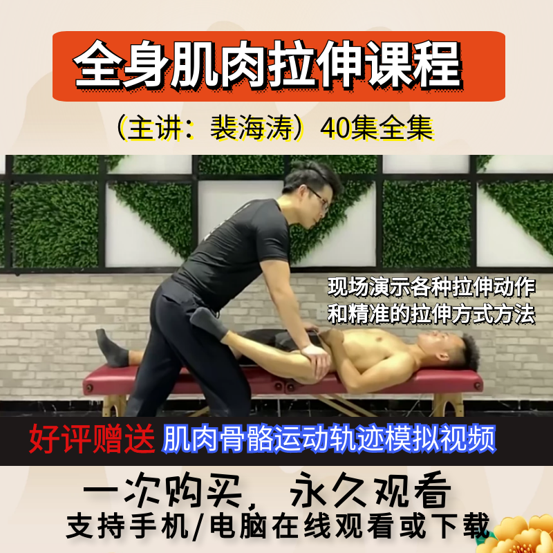 裴海涛全身肌肉精准动作拉伸疗法40讲高清视频教程-百度网盘下载