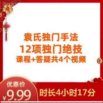 袁氏独门手法12项绝技网课视频教程百度网盘下载-正骨教程博客