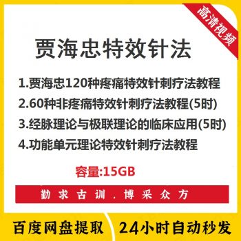 贾海忠特效针刺疗法系列讲座视频教程全集-百度网盘下载-正骨教程博客