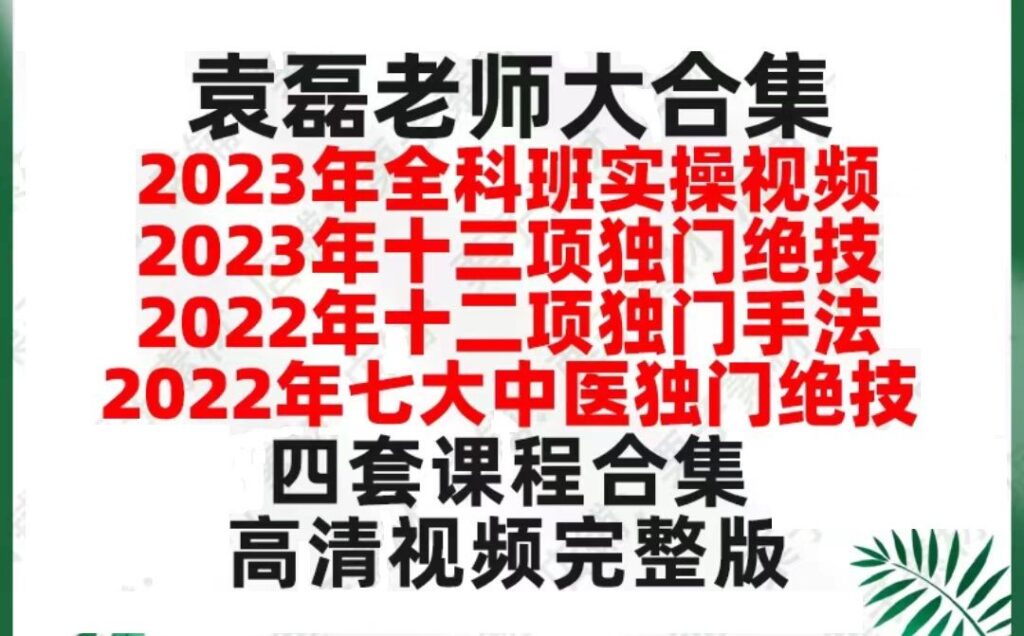图片[1]-袁磊全科班四套课程新课合集高清视频教程-百度网盘下载