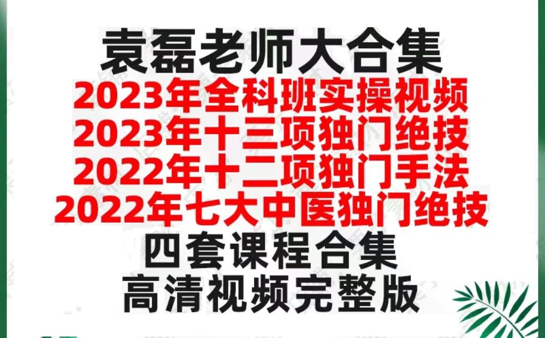 袁磊全科班四套课程新课合集高清视频教程-百度网盘下载